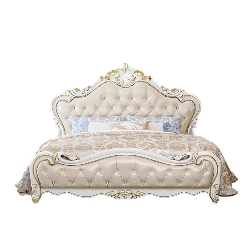 Solid wood bed 1.8 Master bedroom double American modern simple carved white Princess storage wedding bed
Solid wood bed 1.8 Master bedroom double American modern simple carved white Princess storage wedding bed
