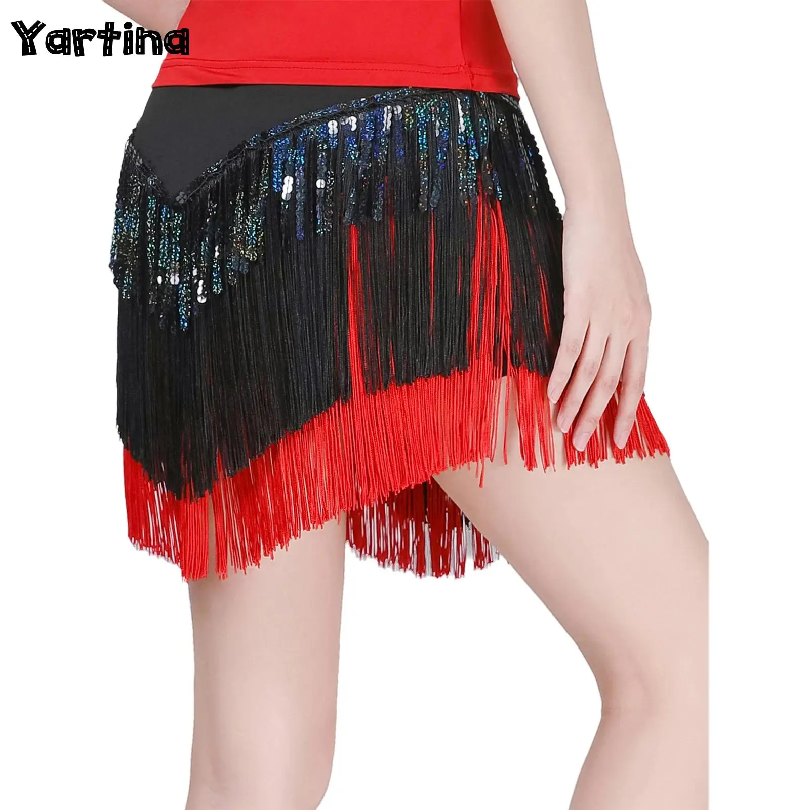 Womens Latin Tango Tassel Skirt 3-layer High Waist Fringe Hem Short Skirt Chacha Salsa Latin Line Dance Performance Costume
Womens Latin Tango Tassel Skirt 3-layer High Waist Fringe Hem Short Skirt Chacha Salsa Latin Line Dance Performance Costume