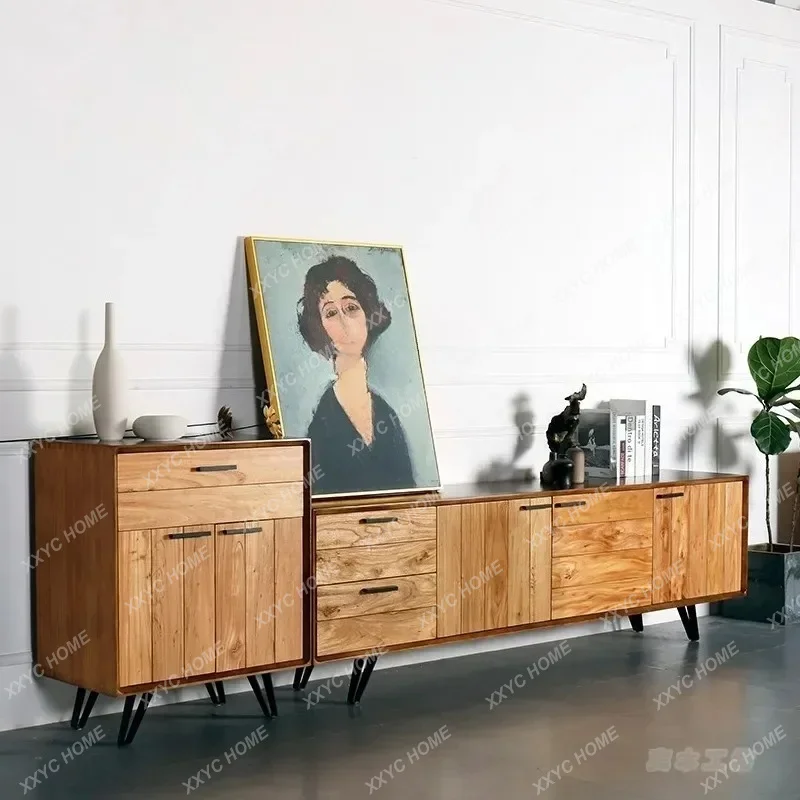 Solid Wood Simplicity Living Room Storage Audiovisual Cabinet Distressed High Designer TVCabinet Side Cabinet Combination
Solid Wood Simplicity Living Room Storage Audiovisual Cabinet Distressed High Designer TVCabinet Side Cabinet Combination