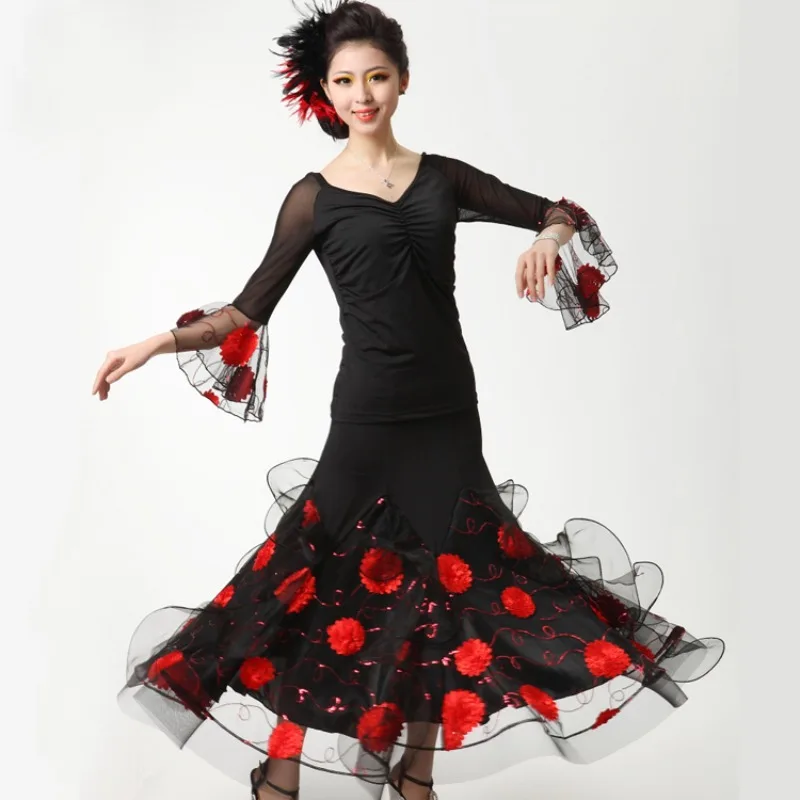 Индивидуальный комплект костюмов для современного танца, большая юбка с 3D вышивкой, национальная стандартная юбка, платье для бальных танцев, костюм для выступлений
Индивидуальный комплект костюмов для современного танца, большая юбка с 3D вышивкой, национальная стандартная юбка, платье для бальных танцев, костюм для выступлений