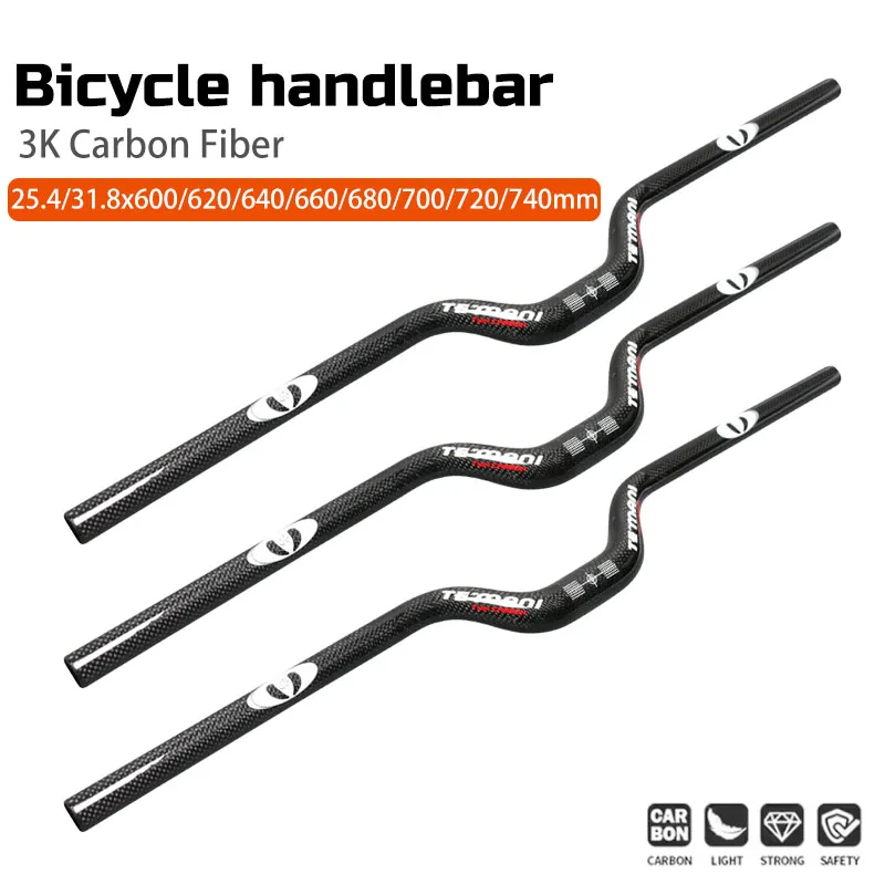 TEMANI Carbon Fiber MTB Riser Handlebar Ultralight Folding Road Bike Cycling Parts 25.4/31.8mm Bar Width 680-740mm
TEMANI Carbon Fiber MTB Riser Handlebar Ultralight Folding Road Bike Cycling Parts 25.4/31.8mm Bar Width 680-740mm