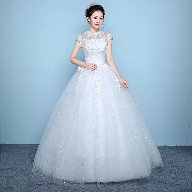 Customized Wedding Dress White O-Neck Embroidery Sequined Lace Tulle Princess Floor-Length Plus size Women Bridal Gown FB685
Customized Wedding Dress White O-Neck Embroidery Sequined Lace Tulle Princess Floor-Length Plus size Women Bridal Gown FB685