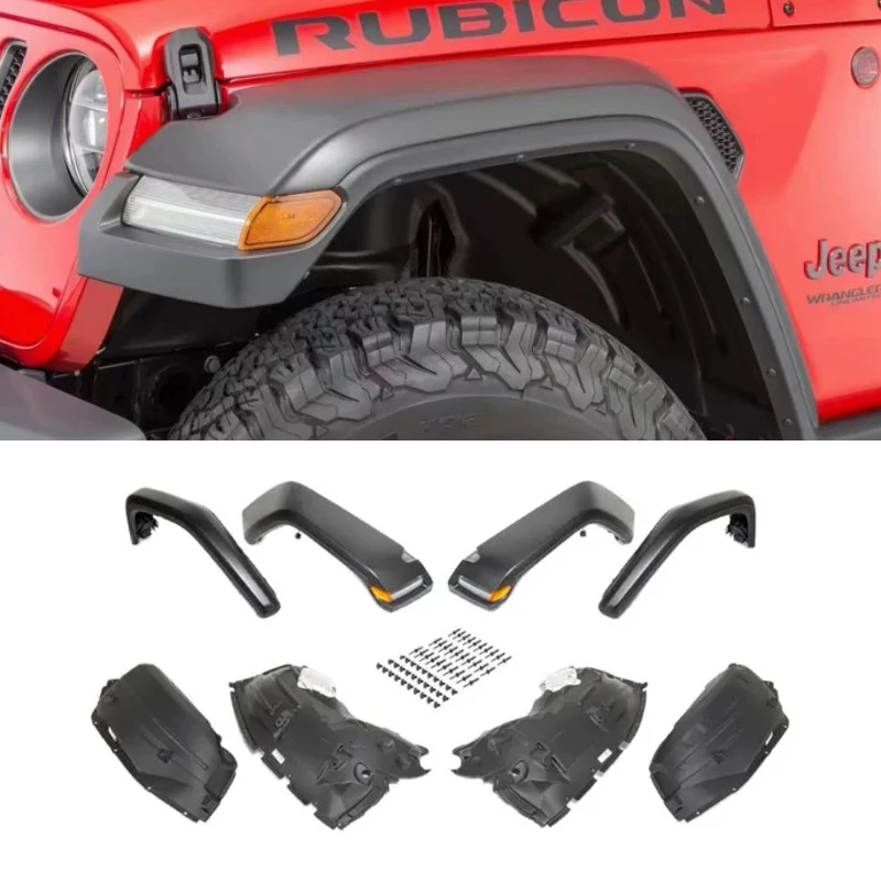 4x4 Accessories Front Rear ABS Fender Flares with Lights for Jeep Wrangler JL 2018+
4x4 Accessories Front Rear ABS Fender Flares with Lights for Jeep Wrangler JL 2018+