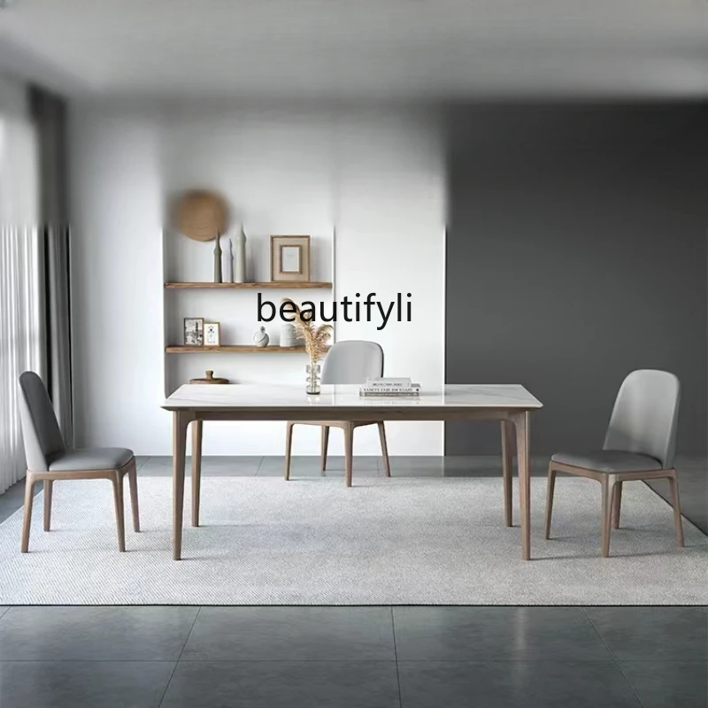 Solid Wood Stone Plate Dining Table Home Dining Table Modern Minimalist Nordic Style Rectangular Dining Table and Chair
Solid Wood Stone Plate Dining Table Home Dining Table Modern Minimalist Nordic Style Rectangular Dining Table and Chair