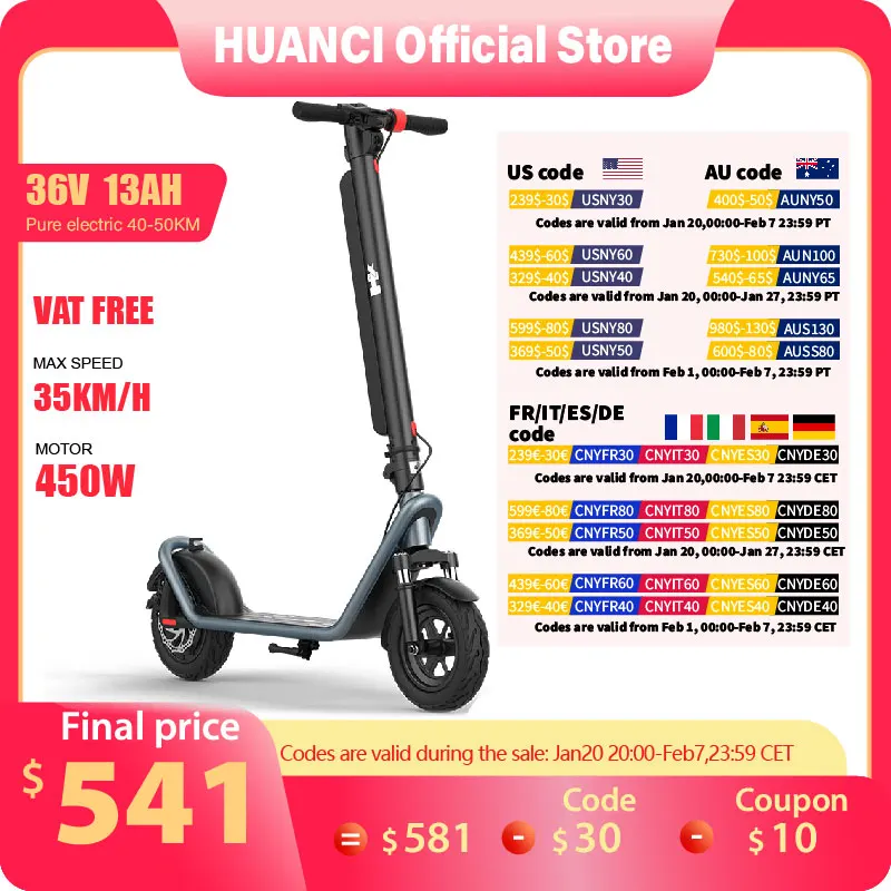 HX X11 Adult Electric Scooter Foldable 450W 13AH 36V 35km/h Electric Kick Scooter 10.0 inch Self-Balance E Scooter
HX X11 Adult Electric Scooter Foldable 450W 13AH 36V 35km/h Electric Kick Scooter 10.0 inch Self-Balance E Scooter