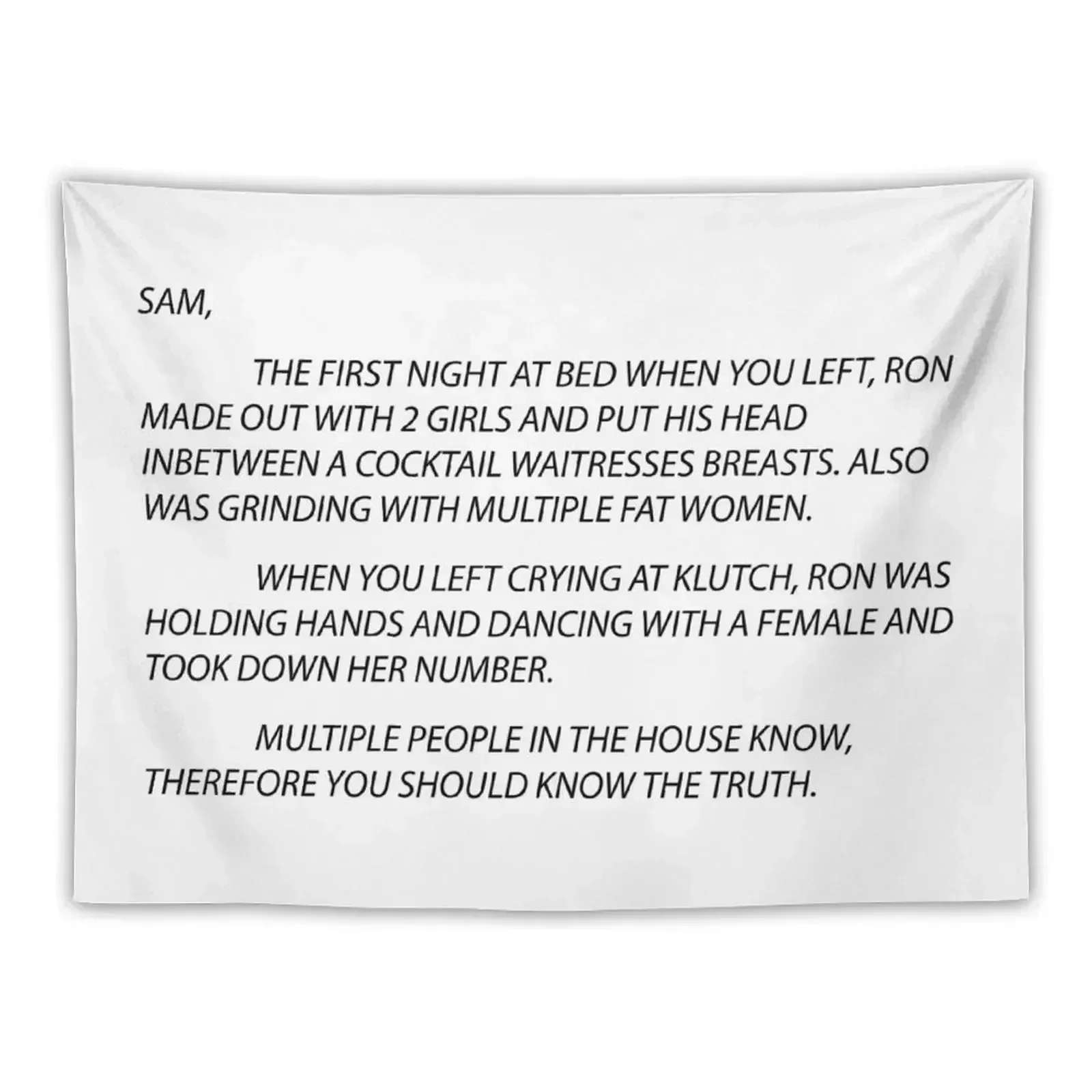 Anonymous Letter Sammi Tapestry Home Supplies Outdoor Decor Aesthetic Room Decorations Wall Mural Tapestry
Anonymous Letter Sammi Tapestry Home Supplies Outdoor Decor Aesthetic Room Decorations Wall Mural Tapestry