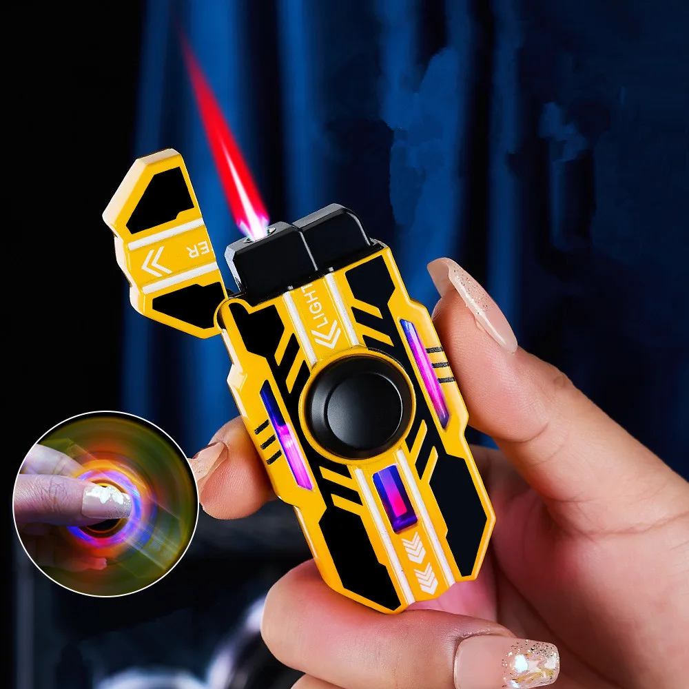 HOT Tide Play Lighter Mech Rotatable Luminous Windproof Red Flame Butane Torch Lighter Rotating Gyro Lighter Gift for Boyfriends
HOT Tide Play Lighter Mech Rotatable Luminous Windproof Red Flame Butane Torch Lighter Rotating Gyro Lighter Gift for Boyfriends