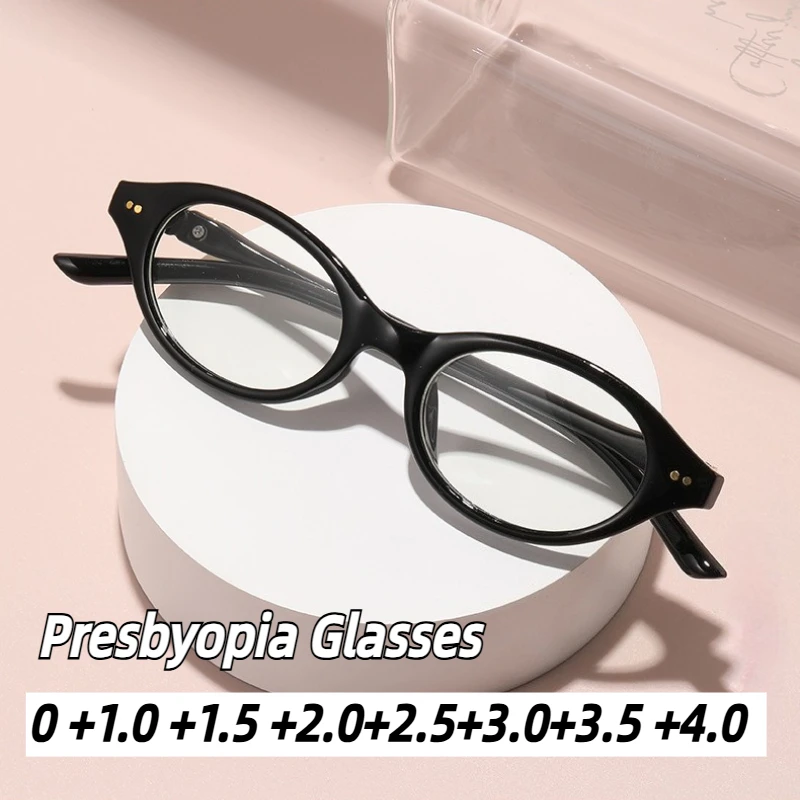 Unisex Fashion Oval Frame Presbyopia Glasses Retro High Definition Eyeglasses Blue Light Blocking Eye Protection Reading Glasses
Unisex Fashion Oval Frame Presbyopia Glasses Retro High Definition Eyeglasses Blue Light Blocking Eye Protection Reading Glasses