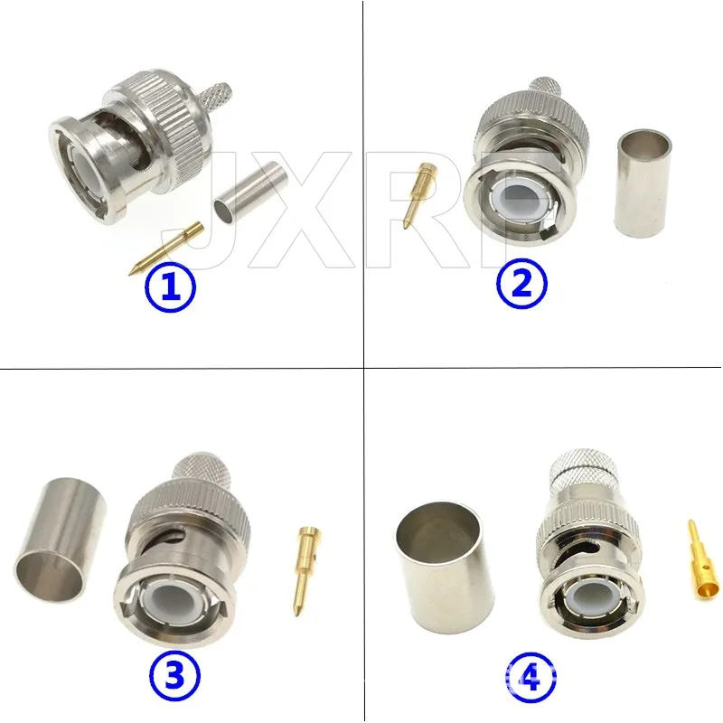RF coaxial connector Q9 BNC male feeder connector crimping RG316 RG58 LMR300 LMR400 cable
RF coaxial connector Q9 BNC male feeder connector crimping RG316 RG58 LMR300 LMR400 cable