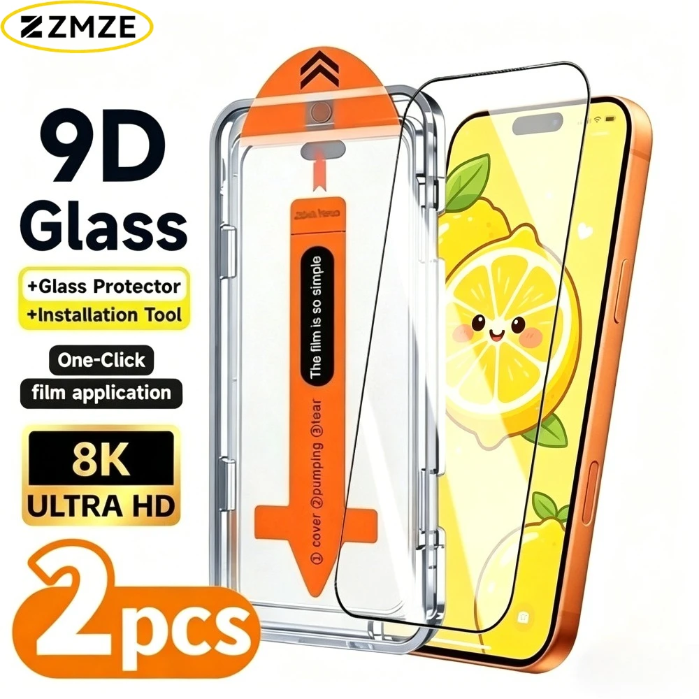 2Pcs Full Cover Tempered Glass for iPhone 17 16 15 Pro Max Air 17e 16e 14 13 12 Pro 15 14 Plus One Click Installation Protector
2Pcs Full Cover Tempered Glass for iPhone 17 16 15 Pro Max Air 17e 16e 14 13 12 Pro 15 14 Plus One Click Installation Protector
