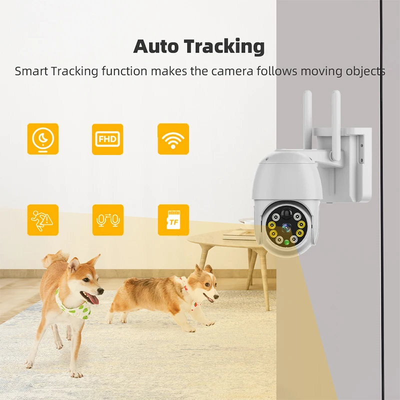 PIX-LINK 3MP HD WiFi R02-6 8 Lights Camera Color Night Vision AI Human Detection Auto Tracking Two-Way Audio Home Security Cam
PIX-LINK 3MP HD WiFi R02-6 8 Lights Camera Color Night Vision AI Human Detection Auto Tracking Two-Way Audio Home Security Cam 