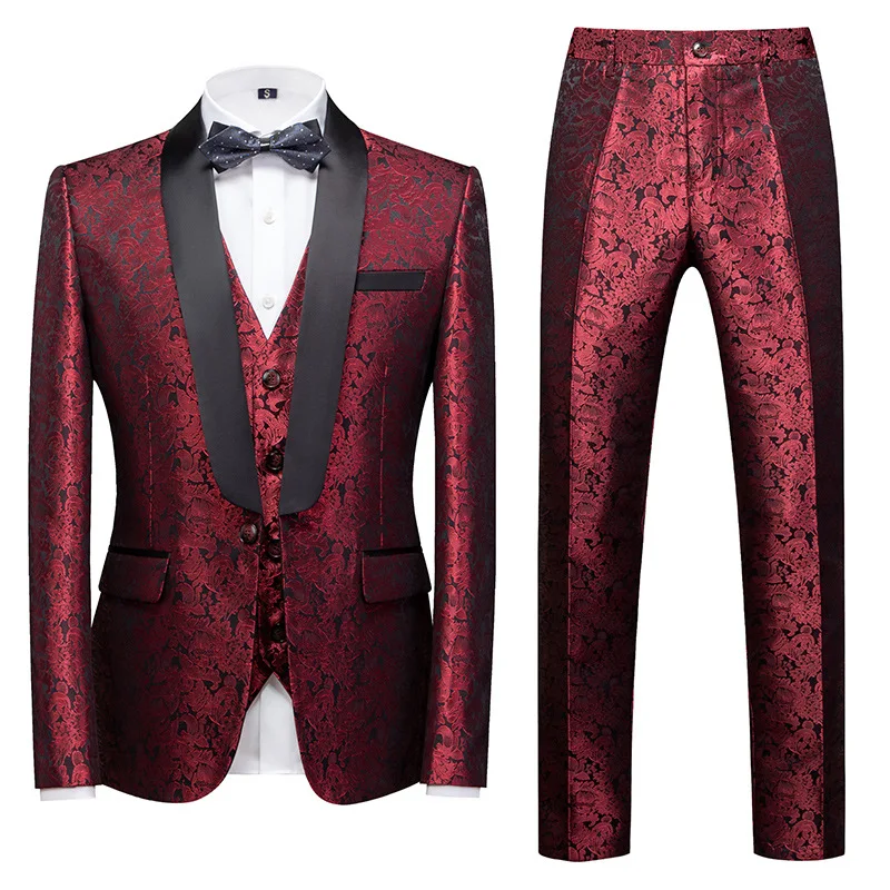 (Jacket+Vest+Pants)7 Colors Jacquard Wedding Tuxedos Suit Men Groom Suits 3 Pieces Sets Formal Men's Slim Fit Prom Party Costume
(Jacket+Vest+Pants)7 Colors Jacquard Wedding Tuxedos Suit Men Groom Suits 3 Pieces Sets Formal Men's Slim Fit Prom Party Costume