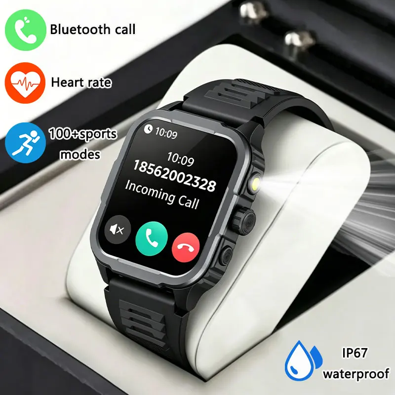 2026 1.83" Flashlight Outdoor Smart Watch with Heart Rate Health Monitoring BT Call IP67 Waterproof Smartwatch for Android iOS
2026 1.83" Flashlight Outdoor Smart Watch with Heart Rate Health Monitoring BT Call IP67 Waterproof Smartwatch for Android iOS