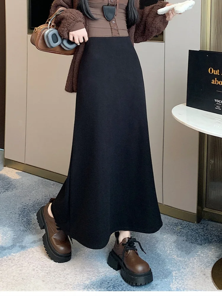 Knitted Soft Midi Skirt For Women Autumn Winter Thick Elastic Waist Solid Skirt High Waist A-line Large Swing Umbrella Skirt
Knitted Soft Midi Skirt For Women Autumn Winter Thick Elastic Waist Solid Skirt High Waist A-line Large Swing Umbrella Skirt