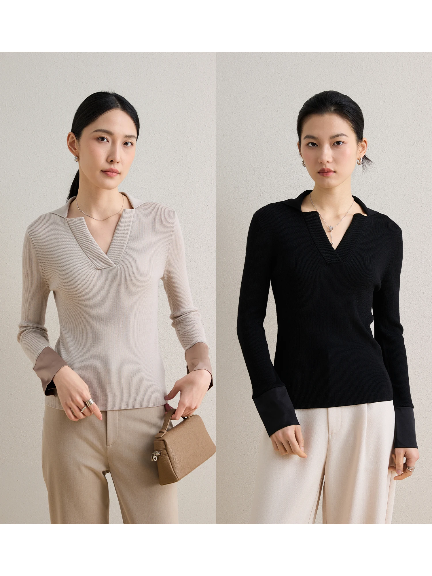 ChangDX High Densi Wool Silk Patchwork Base irt V-Ne Front Flip Collar Thiened Face Woolen Knitted Women's Sweater
ChangDX High Densi Wool Silk Patchwork Base irt V-Ne Front Flip Collar Thiened Face Woolen Knitted Women's Sweater