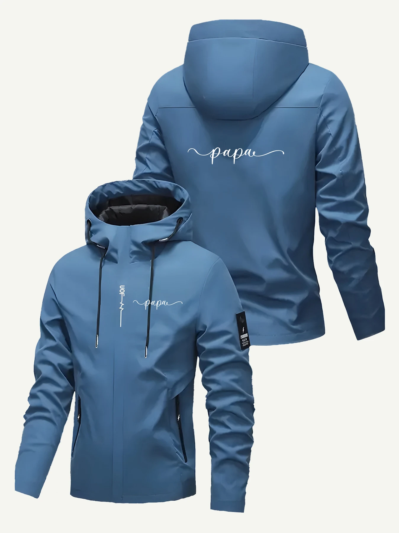 Men's Casual Hooded Jacket "papa" Letter Print Windbreaker Outdoor Lightweight Water Resistant Coat
Men's Casual Hooded Jacket "papa" Letter Print Windbreaker Outdoor Lightweight Water Resistant Coat
