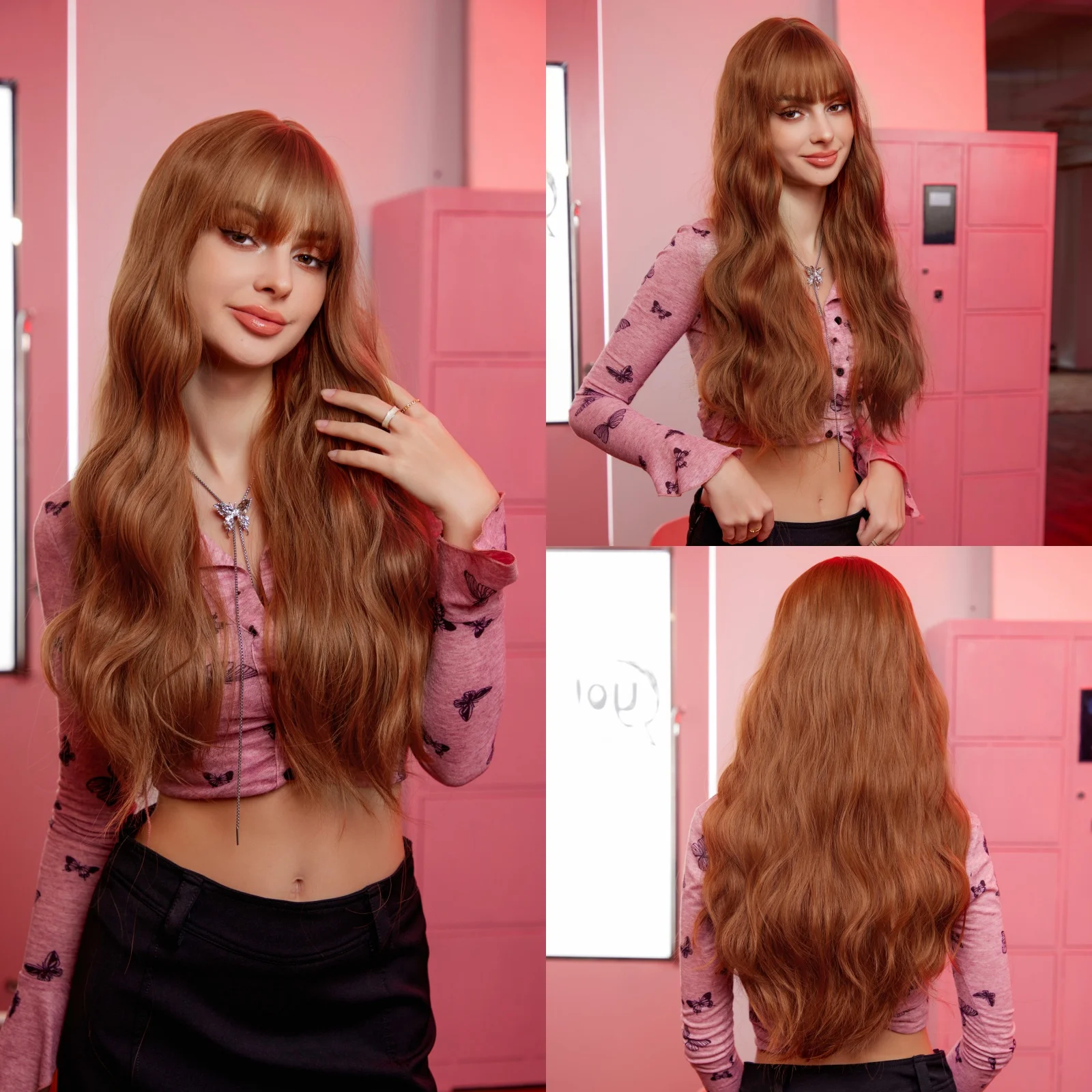 Long Wavy Light Auburn Wig with Bangs for Women Ginger Light Brown Hair Synthetic Hair Heat Resistant Fiber Daily Wear
Long Wavy Light Auburn Wig with Bangs for Women Ginger Light Brown Hair Synthetic Hair Heat Resistant Fiber Daily Wear