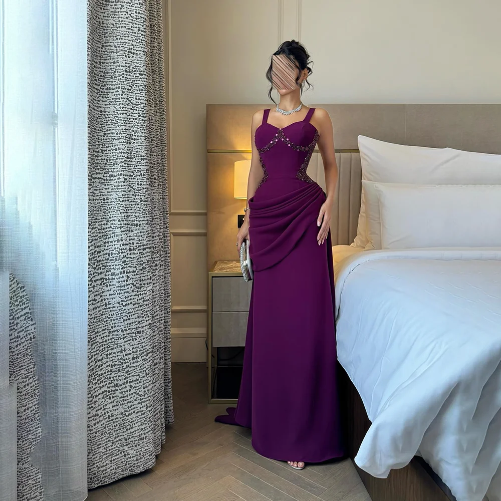 Elegant Mermaid Evening Dress for Women Spaghetti Strap Pleat Mermaid Jersey Formal Party Dresses Long Evenning Gowns Customized
Elegant Mermaid Evening Dress for Women Spaghetti Strap Pleat Mermaid Jersey Formal Party Dresses Long Evenning Gowns Customized