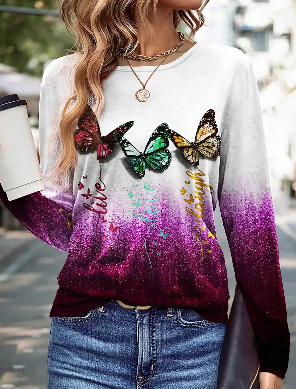 Fashion Women's Autumn Floral Butterfly Graphic Casual T Shirts Streetwear O-Neck Basic Long Sleeve Tee Tops Female Clothing
Fashion Women's Autumn Floral Butterfly Graphic Casual T Shirts Streetwear O-Neck Basic Long Sleeve Tee Tops Female Clothing