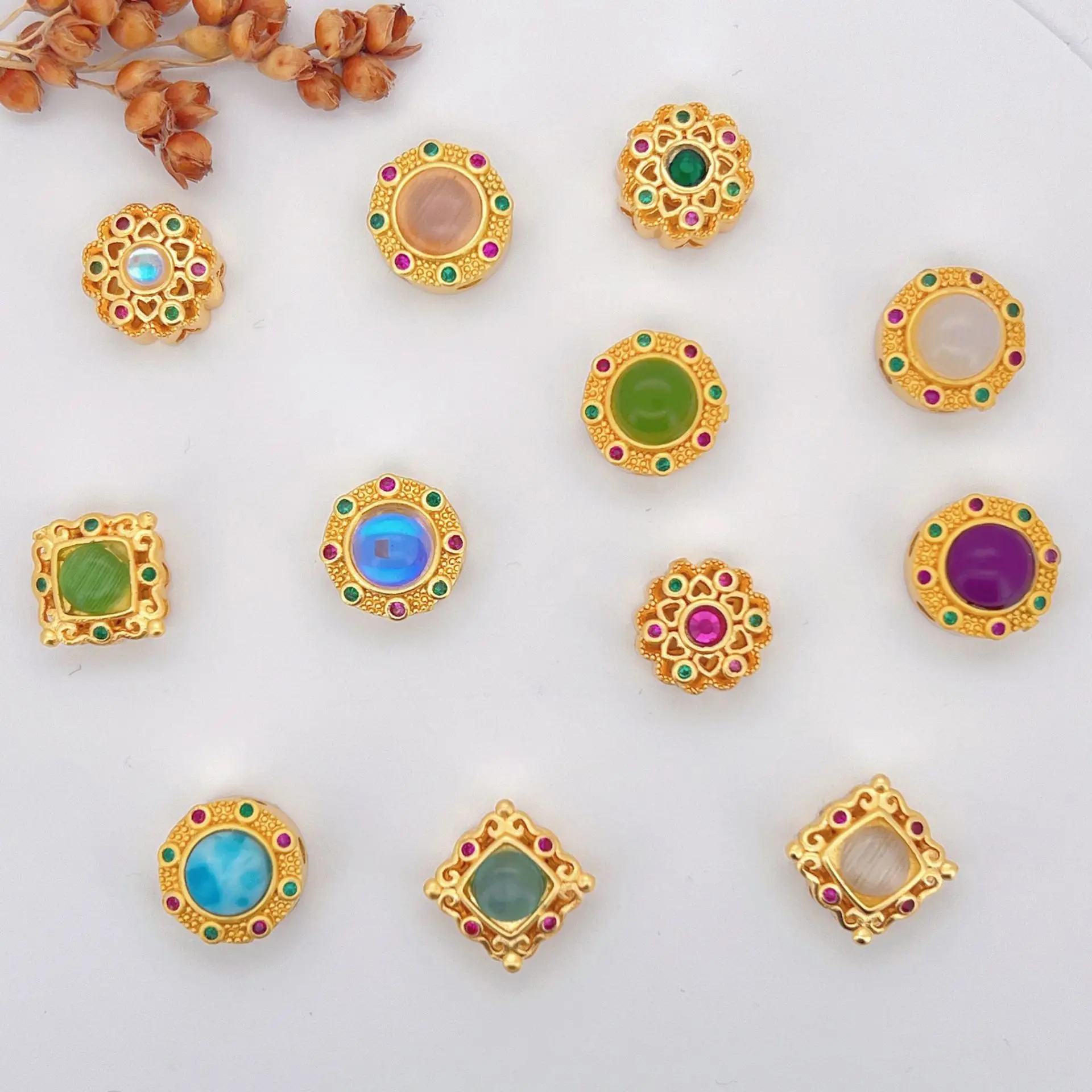 1pcs Copper Gold-plated Hollow Multi-pass Ring Inlaid Colored Stone Beads Diy Bracelet Necklace Jewelry Accessories Wholesale
1pcs Copper Gold-plated Hollow Multi-pass Ring Inlaid Colored Stone Beads Diy Bracelet Necklace Jewelry Accessories Wholesale