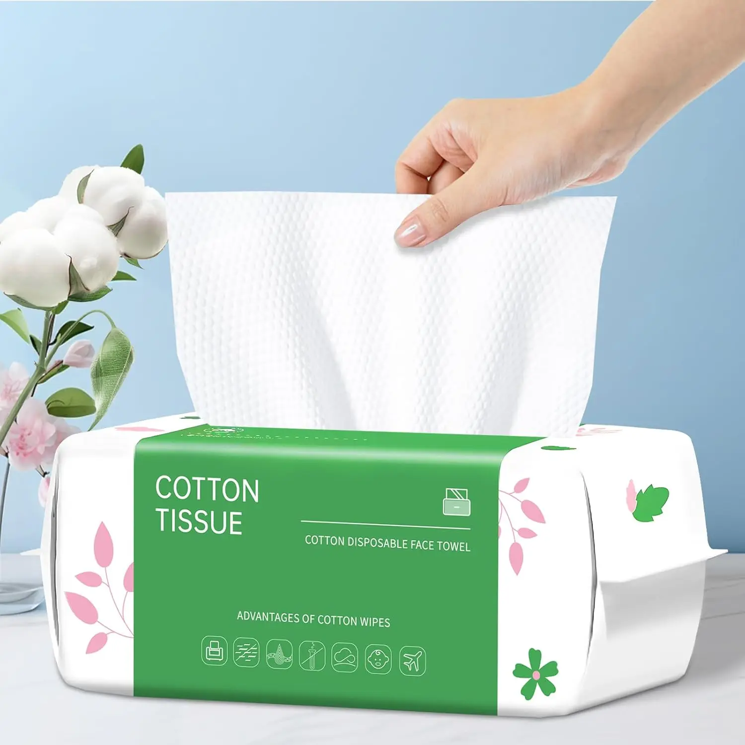 100 Count Biodegradable Face Towels, Ultra Soft Cotton Dry Wipes for Washing and Drying
100 Count Biodegradable Face Towels, Ultra Soft Cotton Dry Wipes for Washing and Drying
