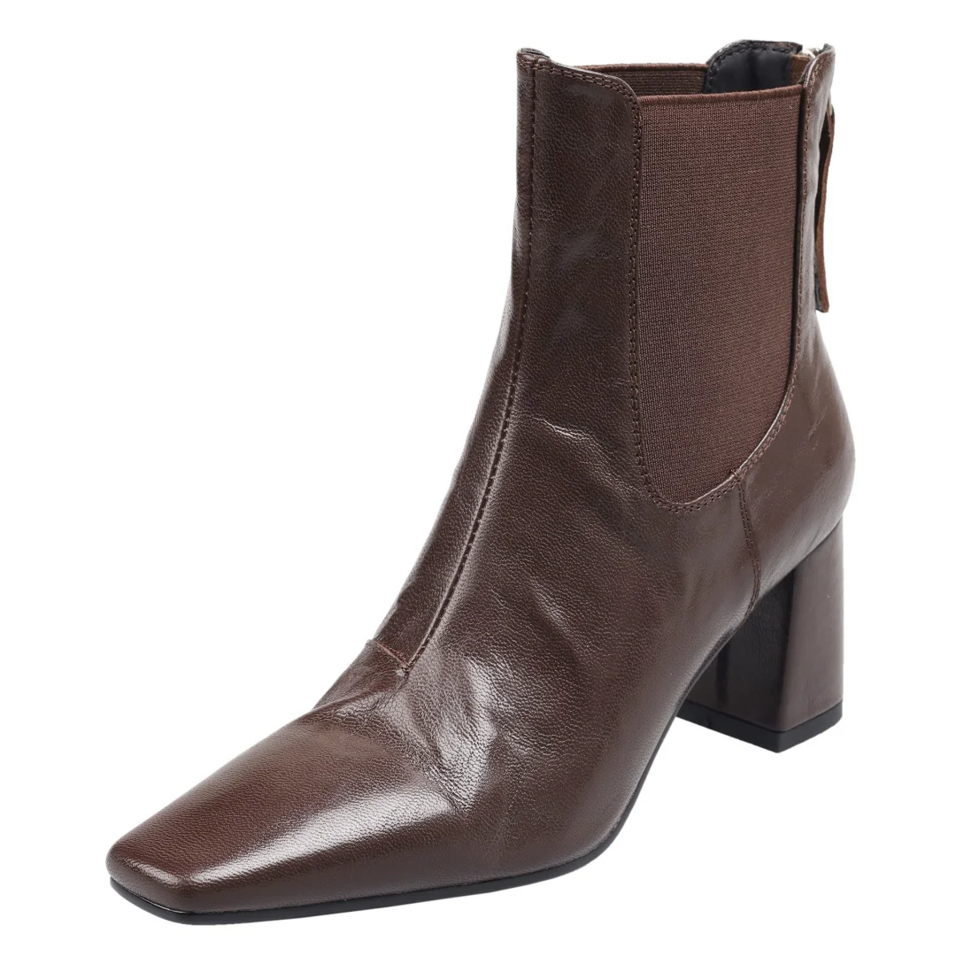 2024 Autumn new women's sheepskin elastic fabric patchwork back zip 6.5cm thick high heel ankle Chelsea boots elegant short boot
2024 Autumn new women's sheepskin elastic fabric patchwork back zip 6.5cm thick high heel ankle Chelsea boots elegant short boot