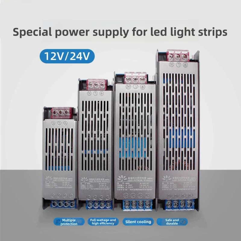 LED Lighting Transformers Driver 12V/24V Mute Power Supply Source 60W 100W 200W 300W 400W 180-264V Led Strip Converter Adapter
LED Lighting Transformers Driver 12V/24V Mute Power Supply Source 60W 100W 200W 300W 400W 180-264V Led Strip Converter Adapter