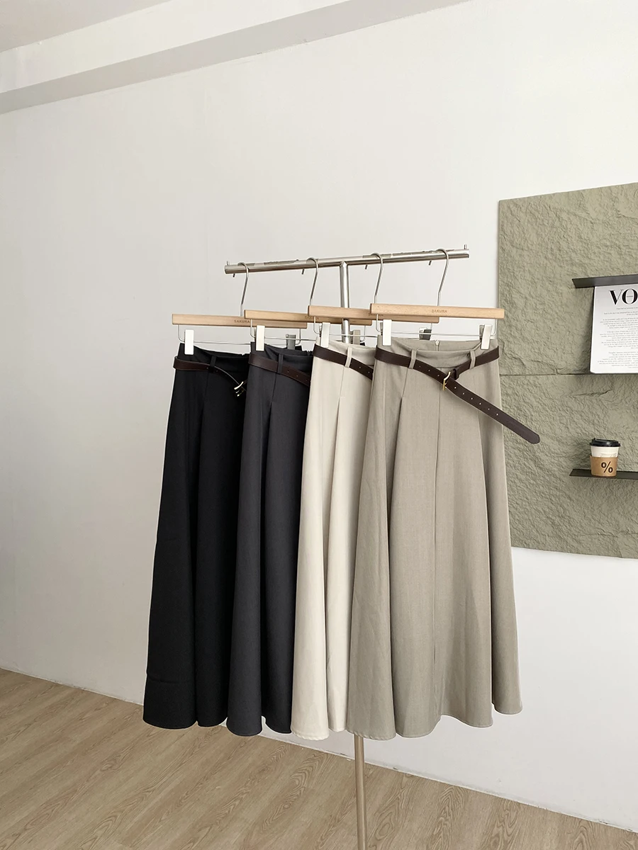 Spring 2026 High Waist A-Line Skirt Suit Korean Style Fashionable Drapey Commute Women's Skirt with Belt Slimming Effect
Spring 2026 High Waist A-Line Skirt Suit Korean Style Fashionable Drapey Commute Women's Skirt with Belt Slimming Effect
