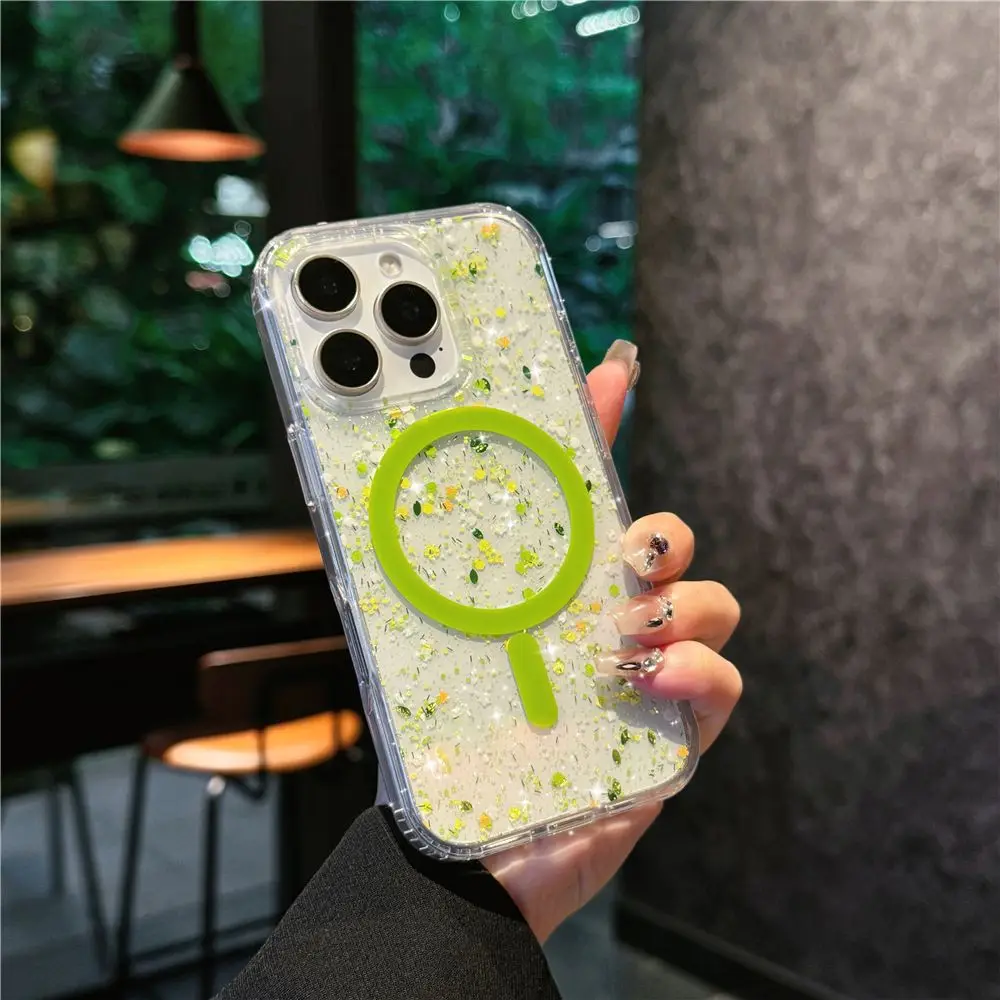 Luxury Glitter Flower Leaf Design Magsafe Charge Phone Case for iPhone 16 15 14 13 12 11 Plus Pro Max Wireless Charge Cover
Luxury Glitter Flower Leaf Design Magsafe Charge Phone Case for iPhone 16 15 14 13 12 11 Plus Pro Max Wireless Charge Cover