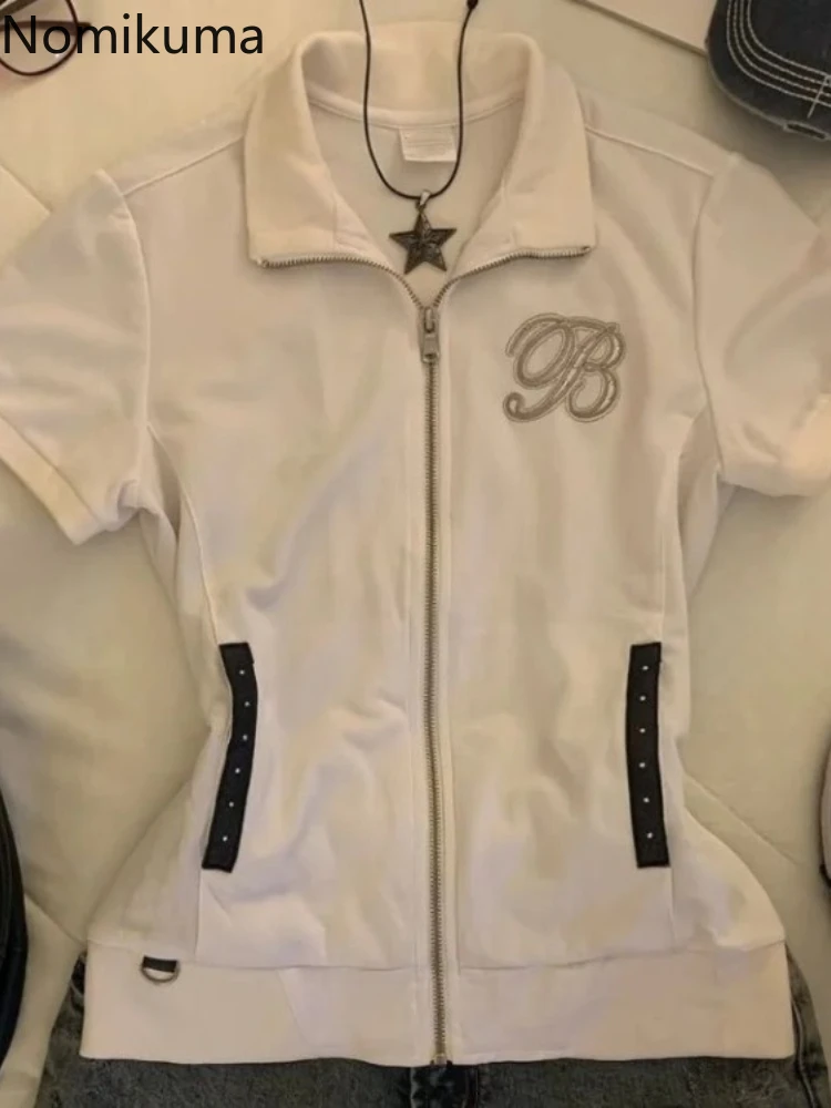 Футболки на молнии с коротким рукавом, женские облегающие шикарные топы Camisetas Y2k, 2025 Ropa Mujer, японские футболки, повседневная модная летняя футболка
Футболки на молнии с коротким рукавом, женские облегающие шикарные топы Camisetas Y2k, 2025 Ropa Mujer, японские футболки, повседневная модная летняя футболка