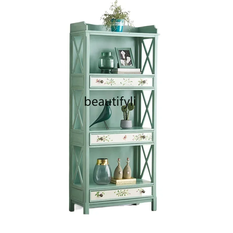 H American-Style Painted Bookshelf Bookcase Home Living Room Solid Wood Multi-Layer Floor Shelf Display Cabinet
H American-Style Painted Bookshelf Bookcase Home Living Room Solid Wood Multi-Layer Floor Shelf Display Cabinet