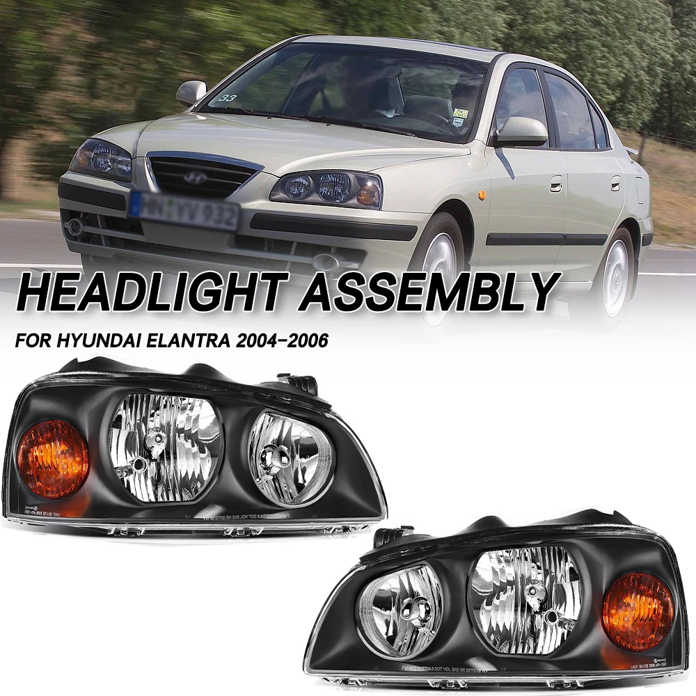 Комплект фар (пара) для Hyundai Elantra 2004-2006, черный корпус, янтарный отражатель, прозрачная линза
Комплект фар (пара) для Hyundai Elantra 2004-2006, черный корпус, янтарный отражатель, прозрачная линза