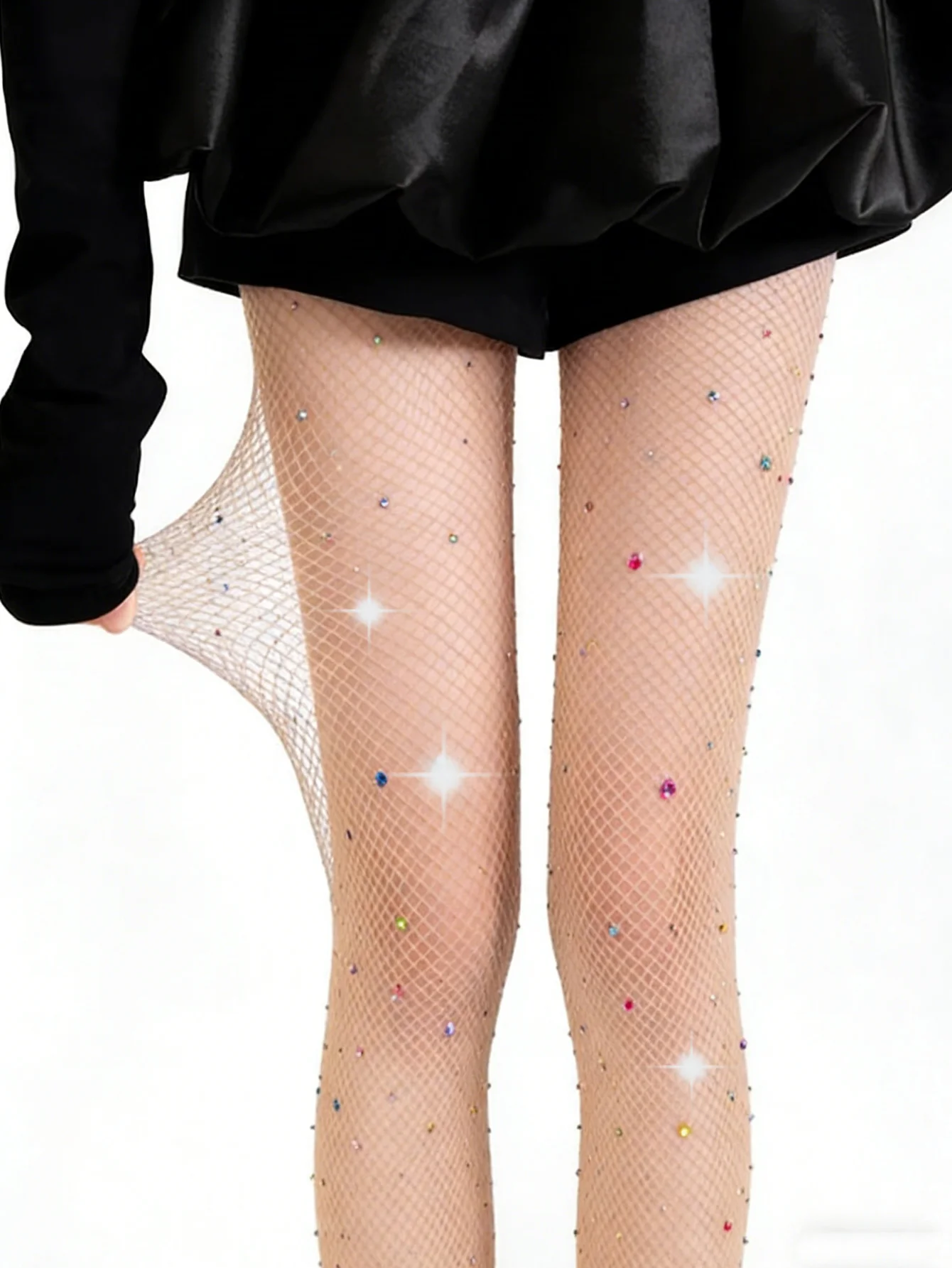 1 pc Women's Beige Shiny Sheer Fishnet Stockings with Rhinestones & Sequins, Glamorous Party Hosiery ,Valentine's Day
1 pc Women's Beige Shiny Sheer Fishnet Stockings with Rhinestones & Sequins, Glamorous Party Hosiery ,Valentine's Day