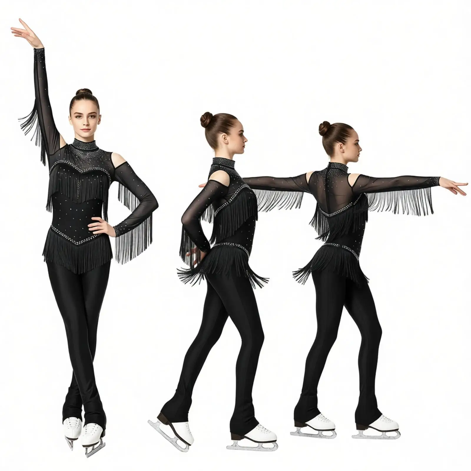 Women Figure Skating Competitive Costume Tassel Latin Jazz Dance Leotard Jumpsuit Glittery Rhinestones Mesh Gymnastics Bodysuit
Women Figure Skating Competitive Costume Tassel Latin Jazz Dance Leotard Jumpsuit Glittery Rhinestones Mesh Gymnastics Bodysuit