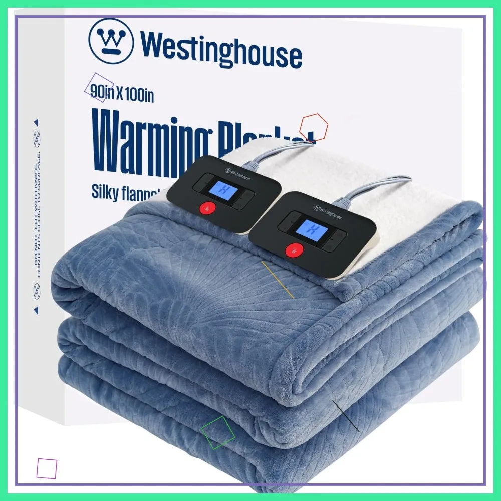 King Size Heated Blanket with 10 Heat Levels, Auto-Off Timer, Reversible Flannel to Sherpa, Machine Washable (90" x 100", Blue)
King Size Heated Blanket with 10 Heat Levels, Auto-Off Timer, Reversible Flannel to Sherpa, Machine Washable (90" x 100", Blue)