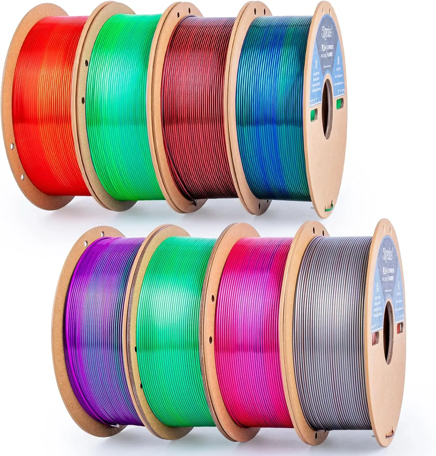 8-Color Silk PLA Filament Bundle, 1.75mm, 8 Spools (1kg each), High Gloss Metallic Finish for 3D Printing, Smooth & Durable
8-Color Silk PLA Filament Bundle, 1.75mm, 8 Spools (1kg each), High Gloss Metallic Finish for 3D Printing, Smooth & Durable