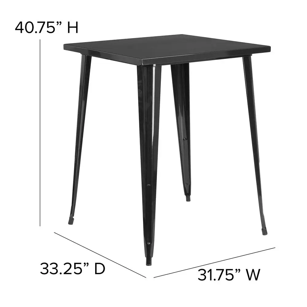 Commercial Grade 31.5 Square Black Metal IndoorOutdoor Bar Height Table
Commercial Grade 31.5 Square Black Metal IndoorOutdoor Bar Height Table