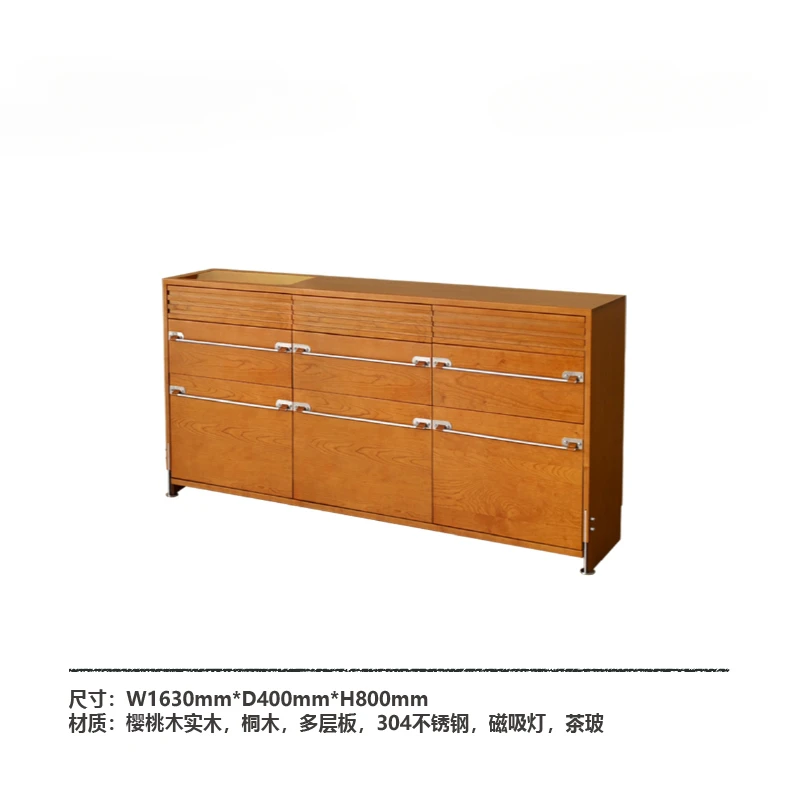 Dining side cabinet integrated solid wood storage bedside cabinet against the wall
Dining side cabinet integrated solid wood storage bedside cabinet against the wall