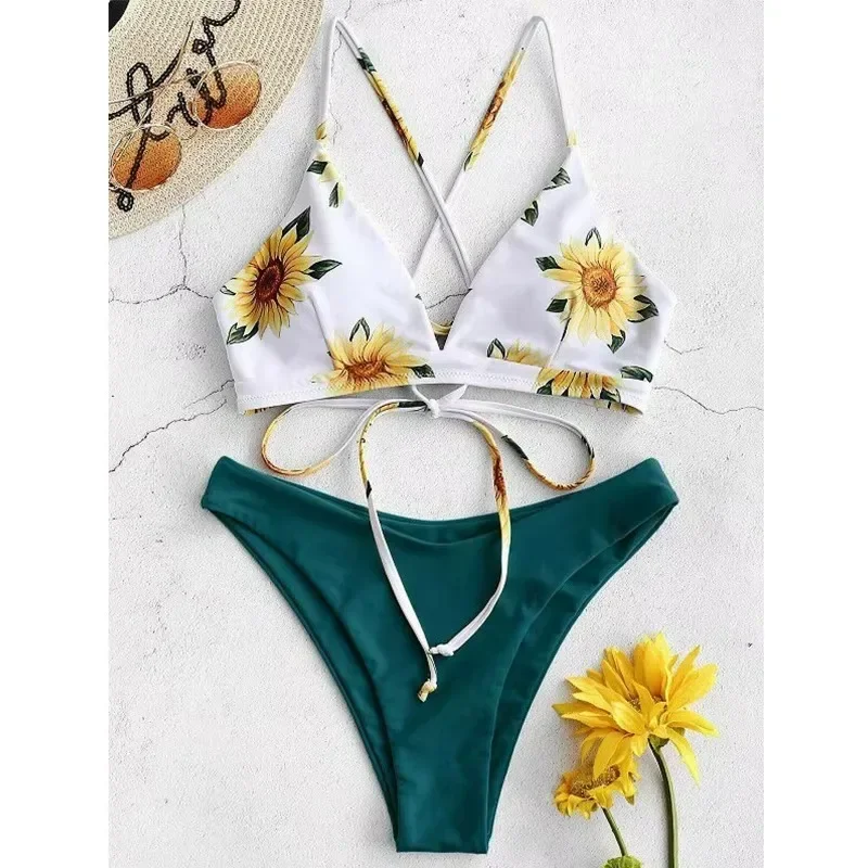 Vintage Printed Bikini Set Women Sexy Swimwear Lace Up G-string Split Bikini Push Up 2025 New Beach Bathing Suit Two Piece Sets
Vintage Printed Bikini Set Women Sexy Swimwear Lace Up G-string Split Bikini Push Up 2025 New Beach Bathing Suit Two Piece Sets