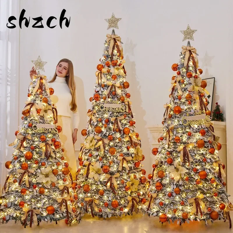 Folding Christmas Tree Portable Flocked PVC Decor Expandable Large Holiday ornaments Home Realistic Dense Xmas Tree with Stand
Folding Christmas Tree Portable Flocked PVC Decor Expandable Large Holiday ornaments Home Realistic Dense Xmas Tree with Stand
