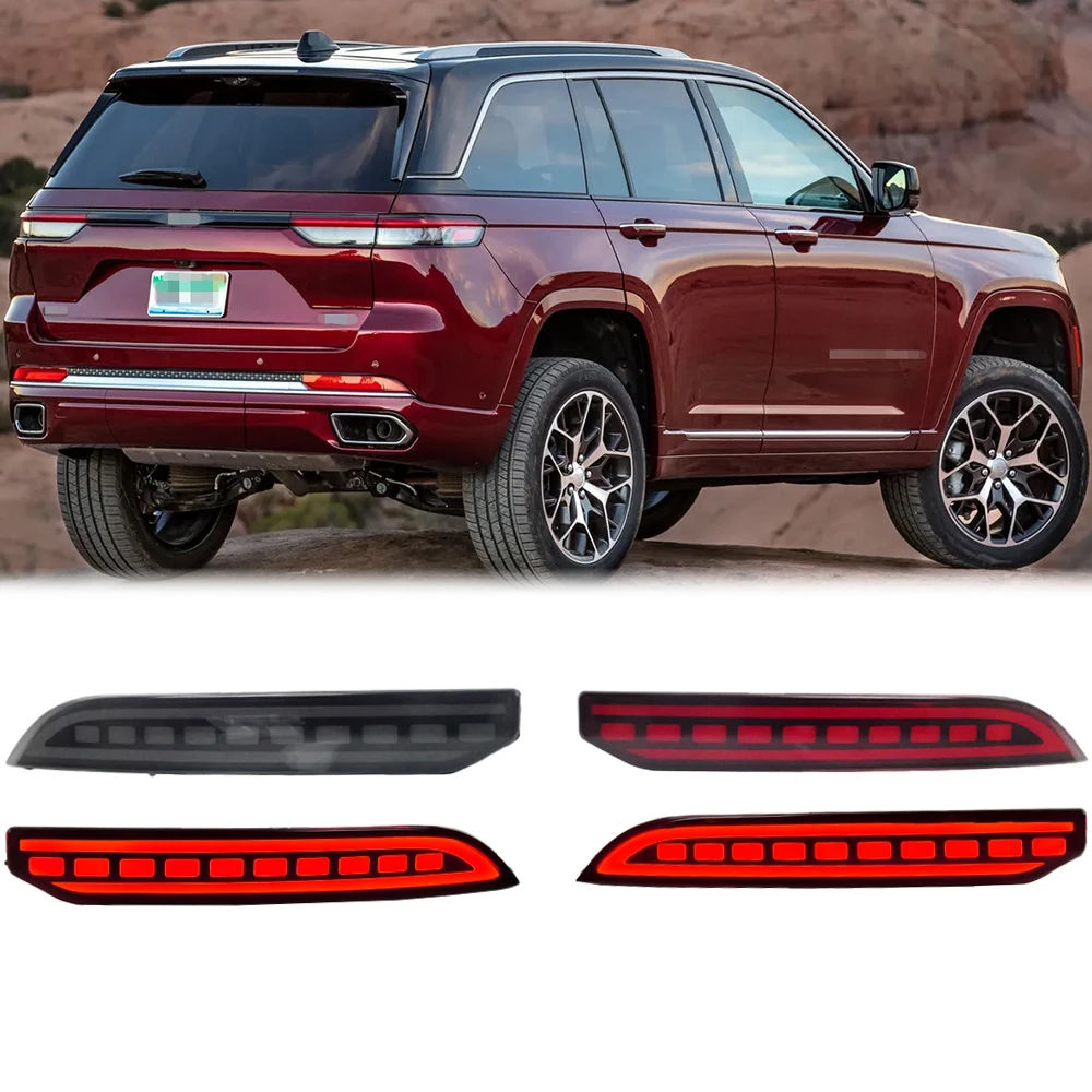 LED Rear Bumper Tail Light For Jeep Grand Cherokee WL 2022+ Reflector Brake Lamp With Sequential Turn Smoke / Red Lens Taillight
LED Rear Bumper Tail Light For Jeep Grand Cherokee WL 2022+ Reflector Brake Lamp With Sequential Turn Smoke / Red Lens Taillight