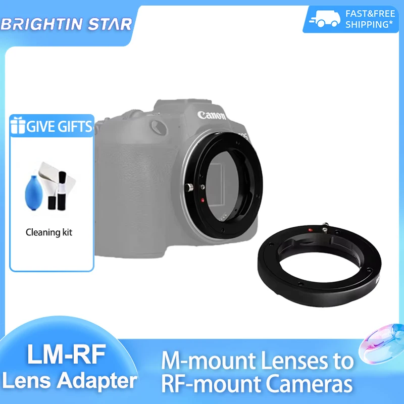 Brightin Star LM-RF Lens Adapter Ring for Leica M Mount lens to Canon EOS RF mount Camera R5 R6 R7 R8 R6II RP R10 R100 R50 EOS R
Brightin Star LM-RF Lens Adapter Ring for Leica M Mount lens to Canon EOS RF mount Camera R5 R6 R7 R8 R6II RP R10 R100 R50 EOS R