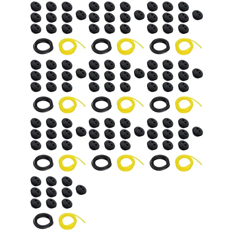 100pcs 2-Hole Fuel Tank Grommets + 20 Fuel Pipes (10 x 1m Yellow, 10 x 1m Black) for Brush Cutter Grass Trimmer
100pcs 2-Hole Fuel Tank Grommets + 20 Fuel Pipes (10 x 1m Yellow, 10 x 1m Black) for Brush Cutter Grass Trimmer