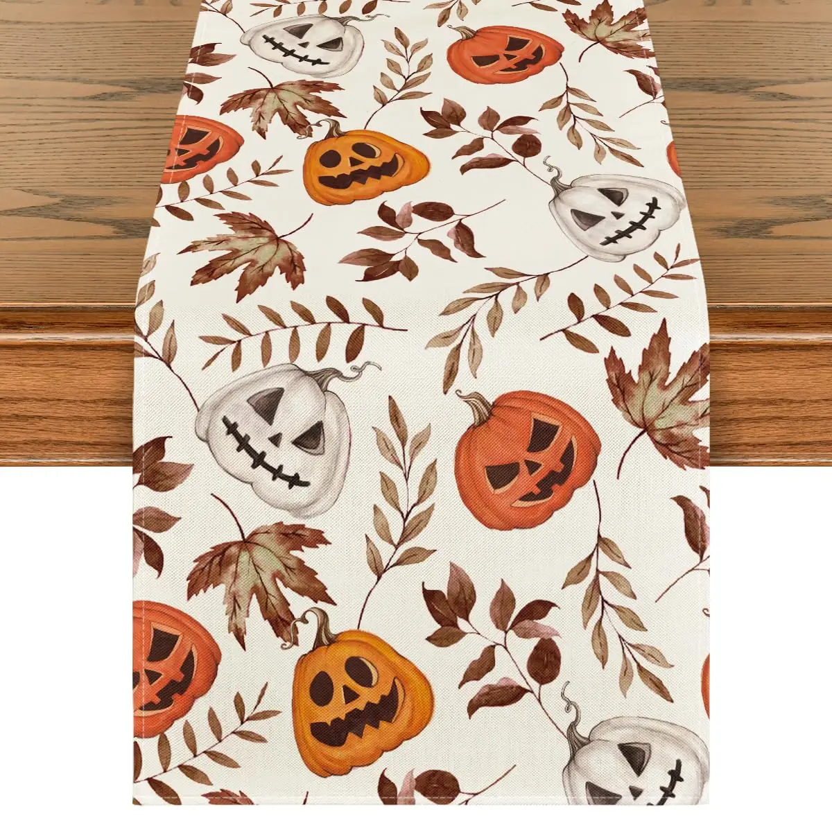 Jack-O'-Lantern Pumpkin Leaves Halloween Table Runner, Holiday Kitchen Dining Table Decoration for Home Party Decor
Jack-O'-Lantern Pumpkin Leaves Halloween Table Runner, Holiday Kitchen Dining Table Decoration for Home Party Decor