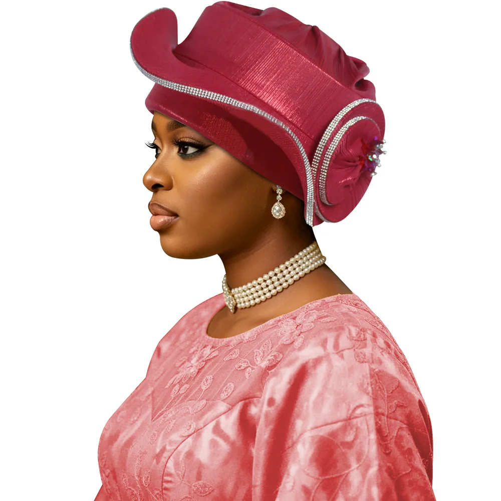 Luxury Rhinestone Decor African Headtie Cap Lady Head Wraps Nigerian Wedding Auto Gele Party Headgear Headpiece Headwear Hat
Luxury Rhinestone Decor African Headtie Cap Lady Head Wraps Nigerian Wedding Auto Gele Party Headgear Headpiece Headwear Hat