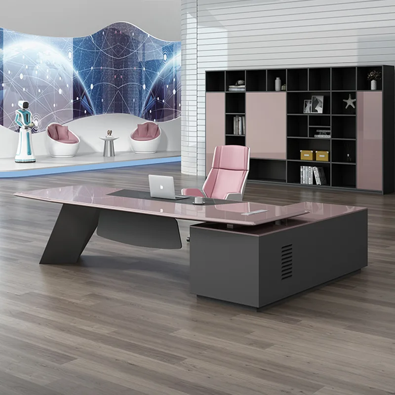 Белый окрашенный стол босса, креативная мебель, простой стол современного класса, президентский стол
Белый окрашенный стол босса, креативная мебель, простой стол современного класса, президентский стол