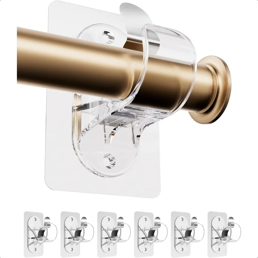 6Pack No Hole Curtain Rod Brackets Hangers Self Adhesive Curtain Rod Holders No Drilling No Nail Heavy Duty Stick on Rod Hooks
6Pack No Hole Curtain Rod Brackets Hangers Self Adhesive Curtain Rod Holders No Drilling No Nail Heavy Duty Stick on Rod Hooks