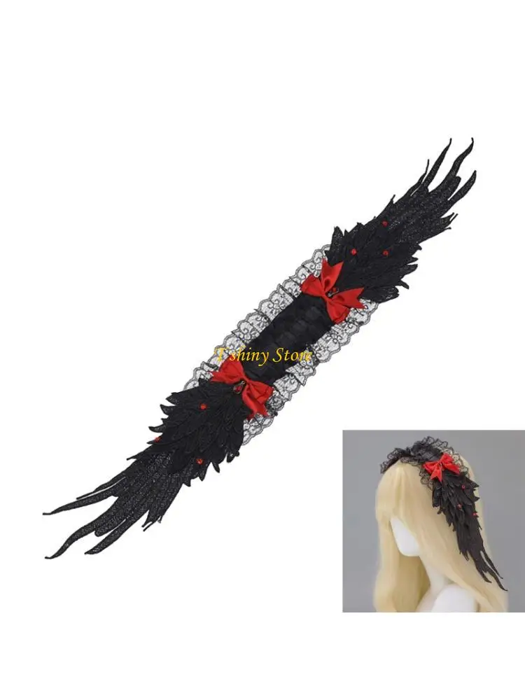 N58F Gothic Punk Hairband With Angel Wing Design Fabric Hair Styling Accessory For Roleplay Daily Outfit Anime Event Props
N58F Gothic Punk Hairband With Angel Wing Design Fabric Hair Styling Accessory For Roleplay Daily Outfit Anime Event Props