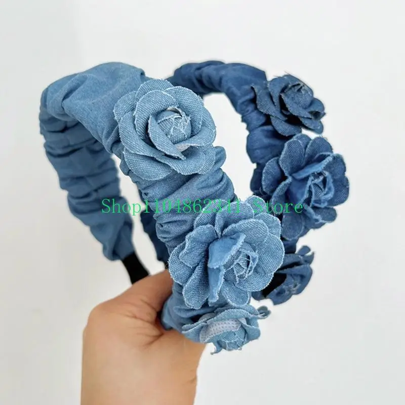 652F Blue Rose Headband for Sweet Girls Wide Brim Pleated Headband Non-slip
652F Blue Rose Headband for Sweet Girls Wide Brim Pleated Headband Non-slip