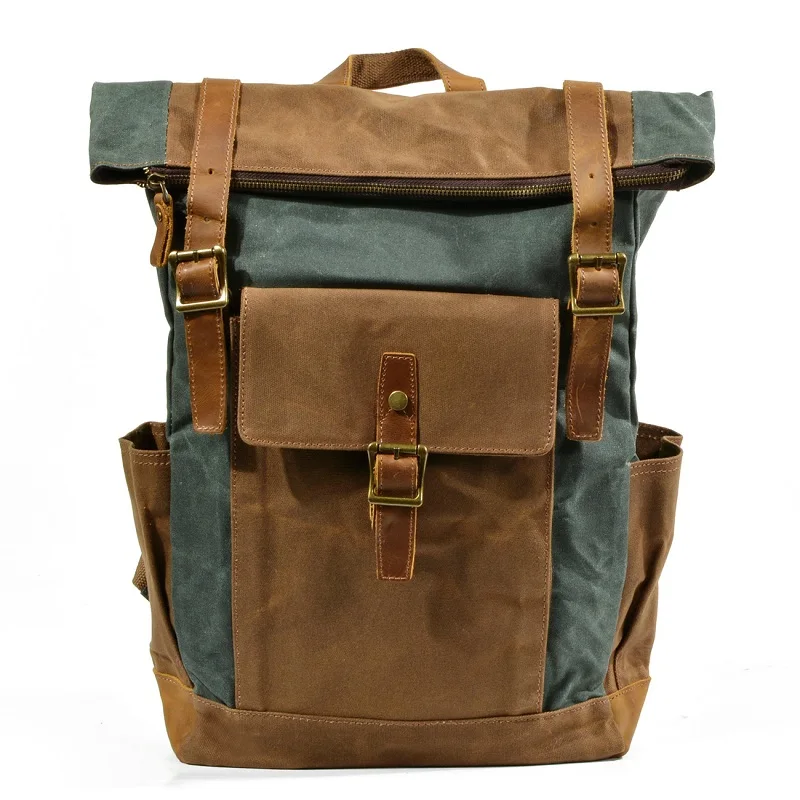 Luxury Backpack Men Oil Wax Canvas With Cowhide Leather Laptop Bag High Quality Trendy Travel Bagpack Waterproof Retro Daypacks
Luxury Backpack Men Oil Wax Canvas With Cowhide Leather Laptop Bag High Quality Trendy Travel Bagpack Waterproof Retro Daypacks
